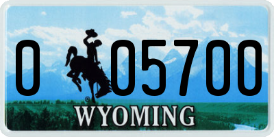 WY license plate 005700