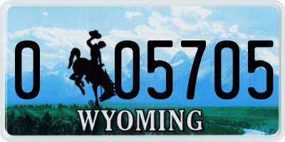 WY license plate 005705