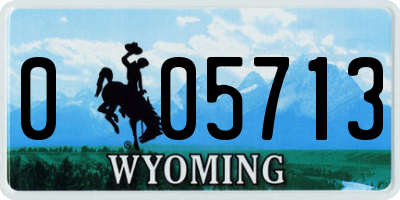 WY license plate 005713