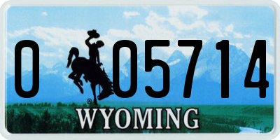 WY license plate 005714