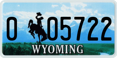 WY license plate 005722