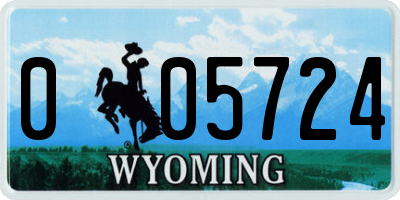 WY license plate 005724