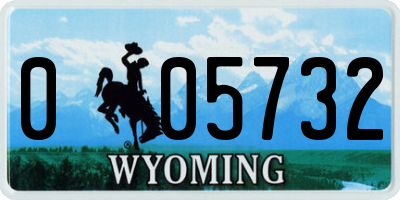 WY license plate 005732