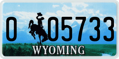 WY license plate 005733