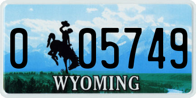 WY license plate 005749