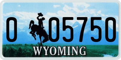 WY license plate 005750