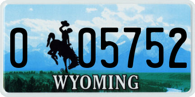 WY license plate 005752