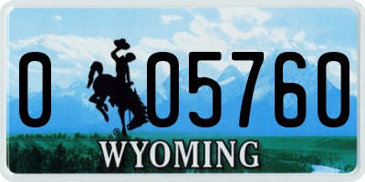 WY license plate 005760