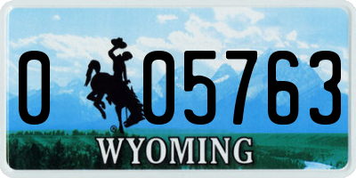 WY license plate 005763