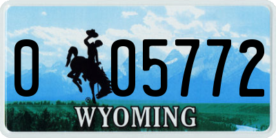 WY license plate 005772