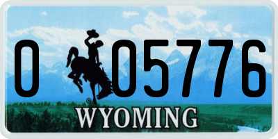 WY license plate 005776