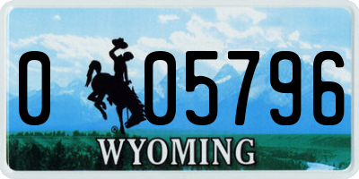 WY license plate 005796