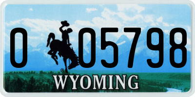 WY license plate 005798