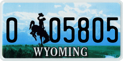 WY license plate 005805