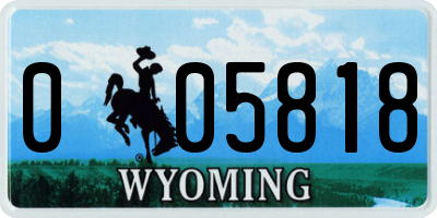 WY license plate 005818