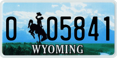 WY license plate 005841