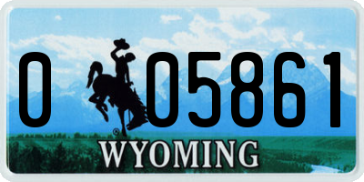 WY license plate 005861