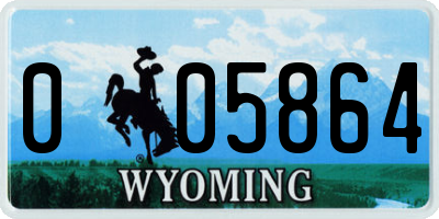WY license plate 005864