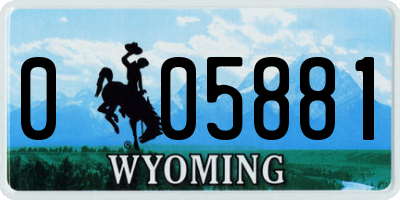 WY license plate 005881