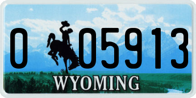 WY license plate 005913
