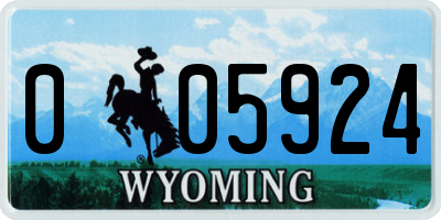 WY license plate 005924