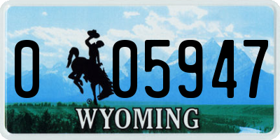WY license plate 005947