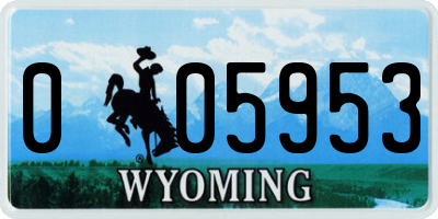 WY license plate 005953