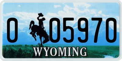 WY license plate 005970