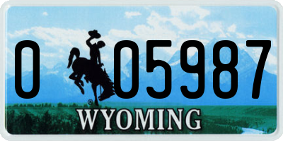 WY license plate 005987