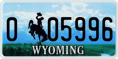 WY license plate 005996