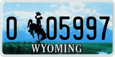 WY license plate 005997