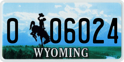 WY license plate 006024