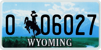 WY license plate 006027