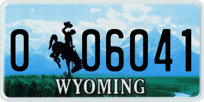 WY license plate 006041