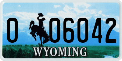WY license plate 006042