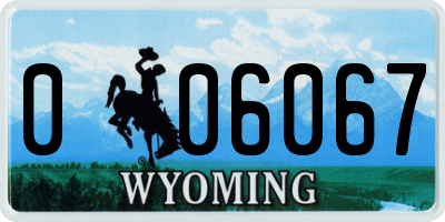 WY license plate 006067