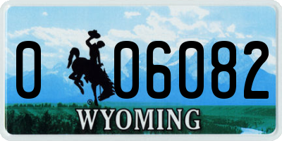 WY license plate 006082