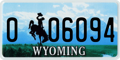 WY license plate 006094