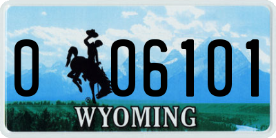 WY license plate 006101