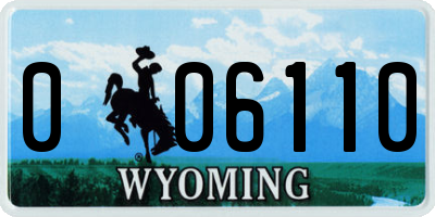 WY license plate 006110