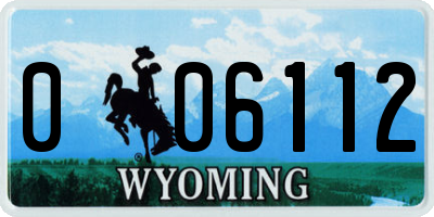 WY license plate 006112