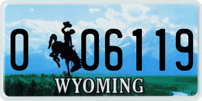 WY license plate 006119