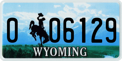 WY license plate 006129