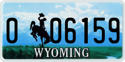 WY license plate 006159