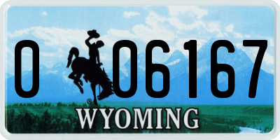 WY license plate 006167