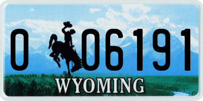 WY license plate 006191