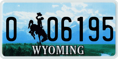 WY license plate 006195
