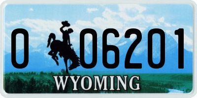 WY license plate 006201
