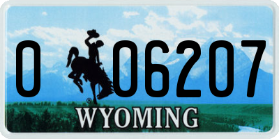 WY license plate 006207