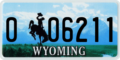 WY license plate 006211